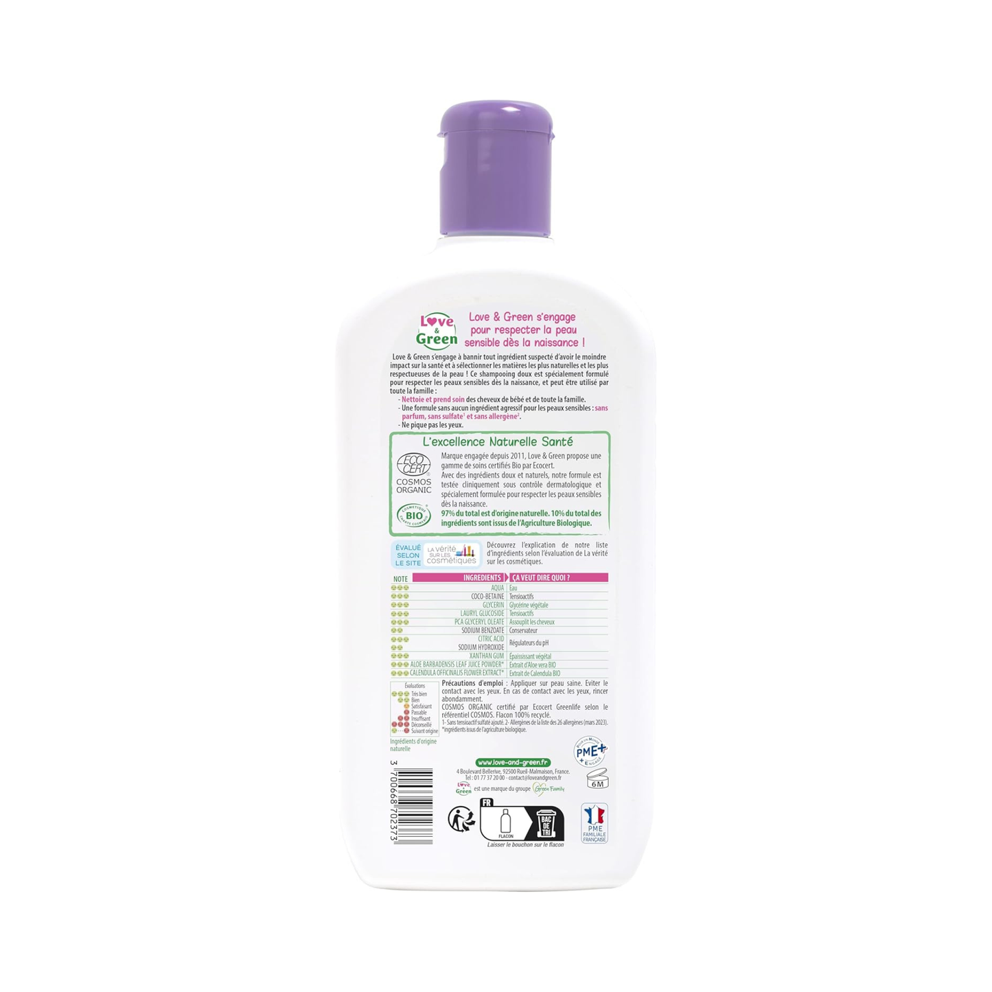 Love and Green | Shampoing doux certifié bio