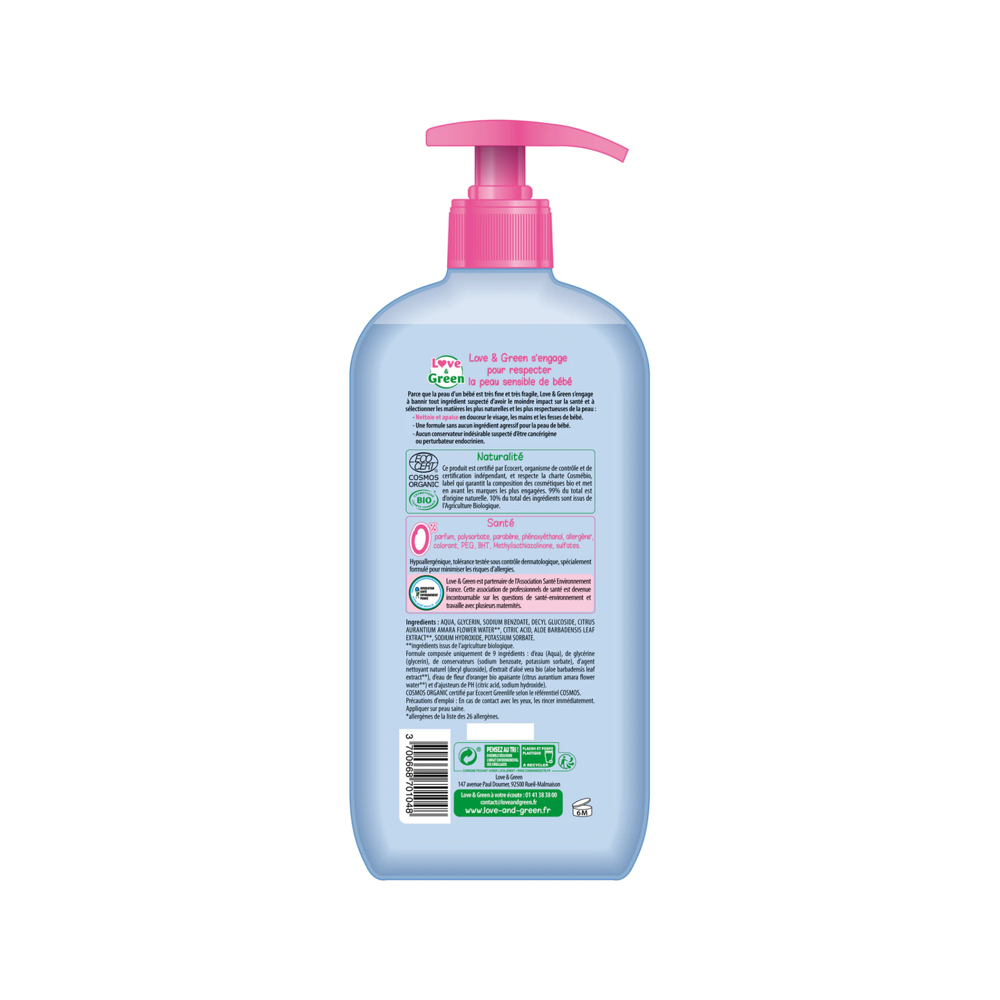 Love and Green | Eau micellaire nettoyante bio