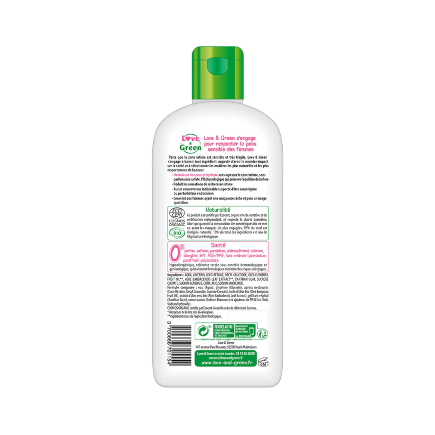Love and Green | Gel lavant intime hydratant bio