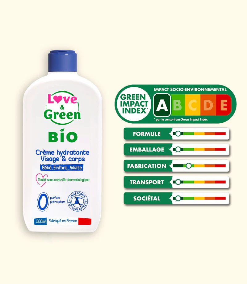 Love and Green | Crème hydratante visage et corps bio