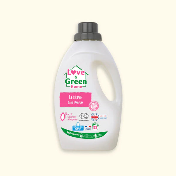 Love and Green | Lessive certifiée Ecodétergent sans parfum
