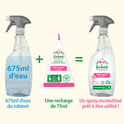 Love and Green | Spray multi-usage sans parfum - Recharge concentrée