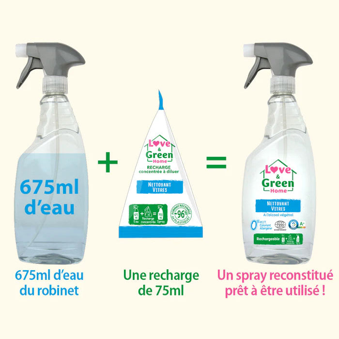 Love and Green | Spray vitres - Recharge concentrée