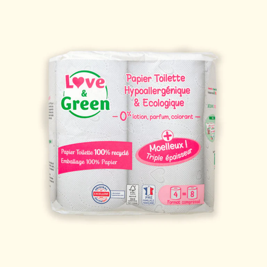 Love and Green | Papier Toilette Recyclé Hypoallergénique FSC