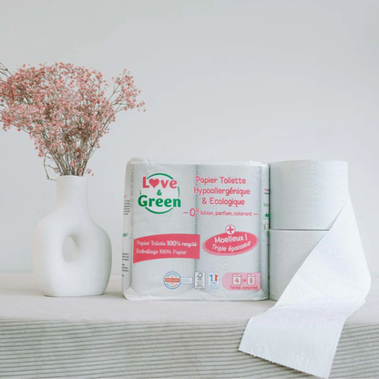 Love and Green | Papier Toilette Recyclé Hypoallergénique FSC