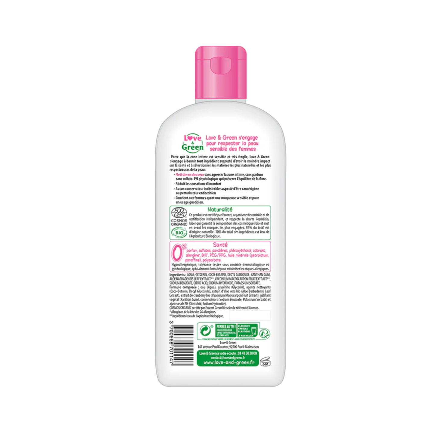 Love and Green | Gel lavant intime apaisant bio