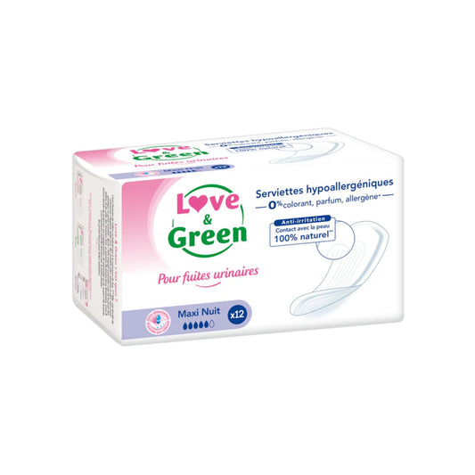Love and Green | Serviettes pour fuites urinaires Nuit